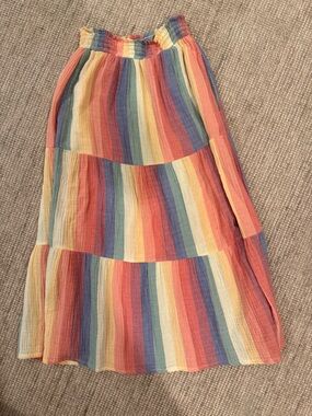 Marine Layer Multicolor Striped Tiered Maxi Skirt